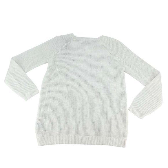 Elle | Women's Knit Sweater | White | Polka Dot | Size Medium - Picture 2 of 4